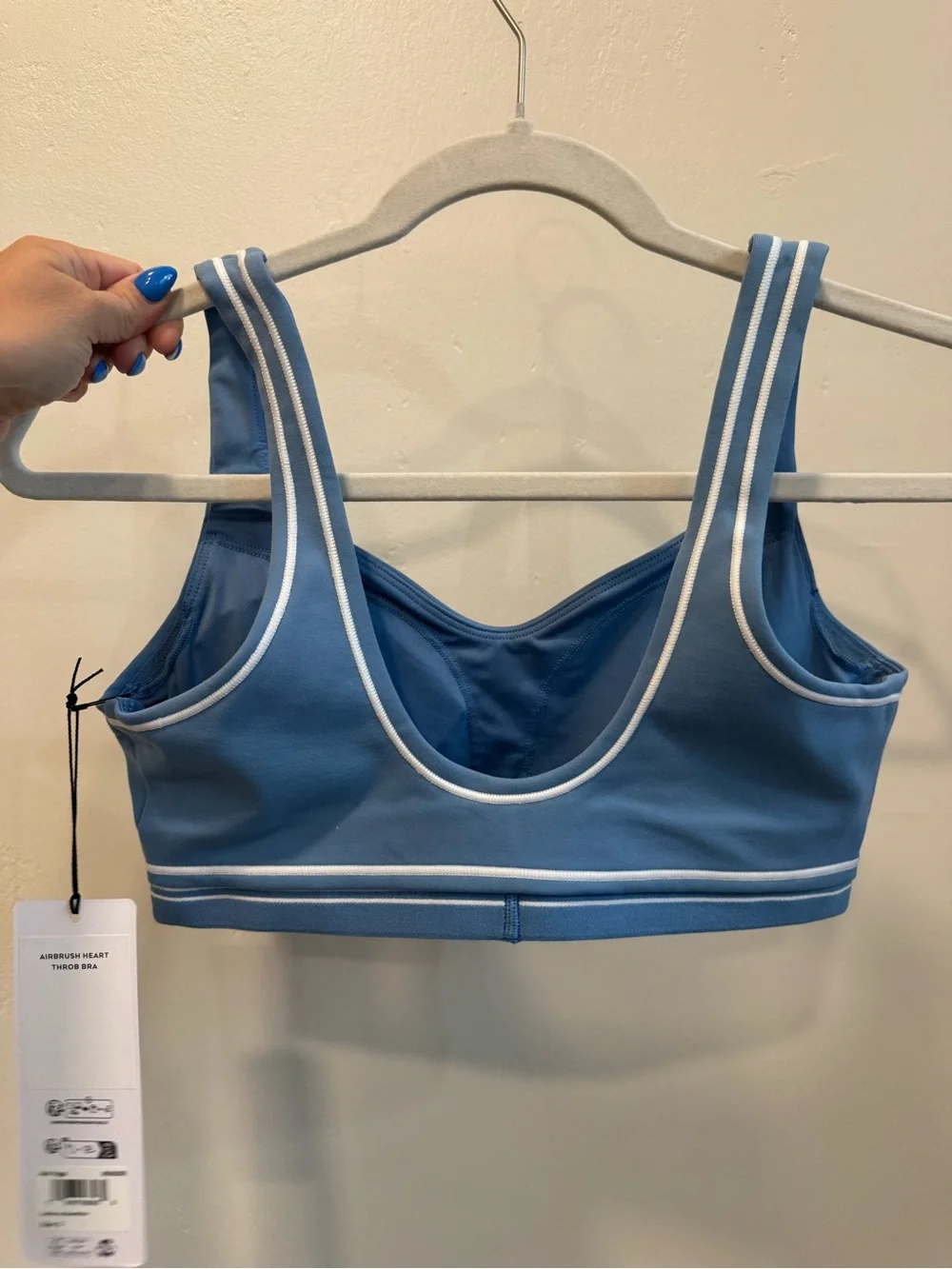 Alo Airbrush Heart Throb Bra - California Blue/White
